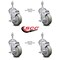 Service Caster 4 Inch Gray Polyurethane Swivel 3/8 Inch Threaded Stem Caster Set with Brake SCC SCC-TS20S414-PPUB-TLB-381615-4 - alternate 3